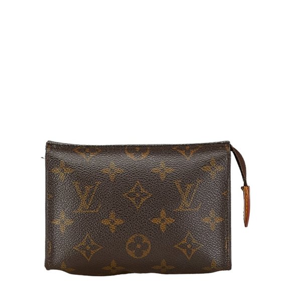 Louis Vuitton Monogram Pochette Toilette 15 Clutch Bag M47546 Brown PVC Leather - Picture 1 of 9